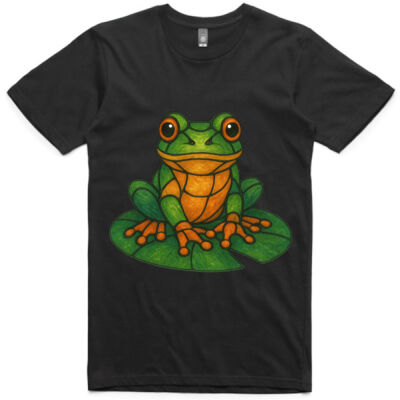"Leadlight Frog on a lily leaf" - AS Colour Adult Staple Tee Thumbnail